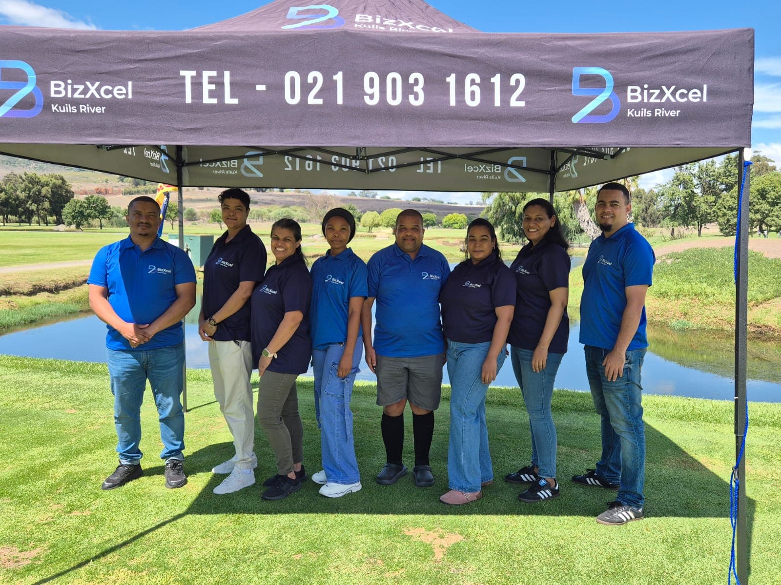 The BizXcel Kuils River team together at a client golf day